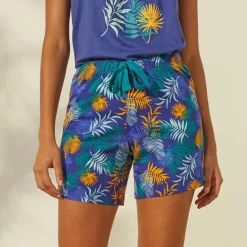 Short de pyjama en coton - imprimé tropical