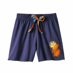 Short de pyjama en coton - uni tropical