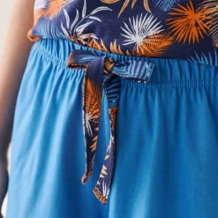 Short de pyjama en coton - uni tropical