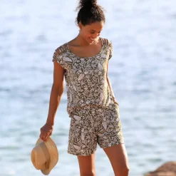 Short large fluide imprimé