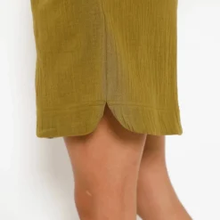 Short large taille haute, gaze de coton