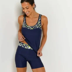 Short long de bain ceinture imprimée Upala