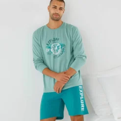 Short pyjama uni avec motif