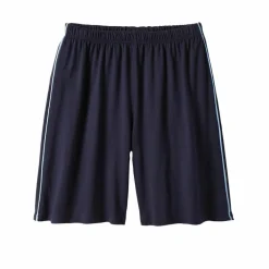 Short pyjama uni coton piping contrasté