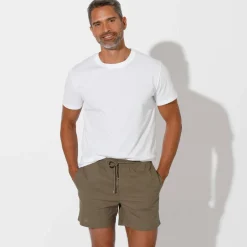 Short toile ceinture élastiquée