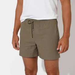 Short toile ceinture élastiquée