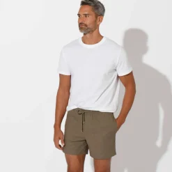 Short toile ceinture élastiquée