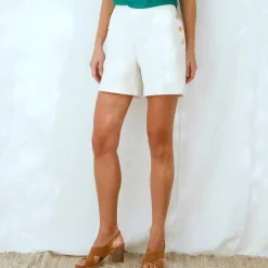 Short ville boutonné effet "pont"