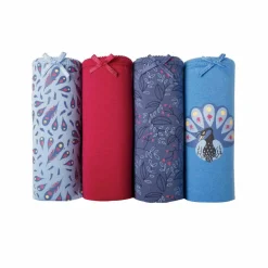 Shorty coton stretch imprimé "paon" - lot de 4