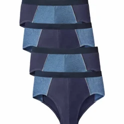 Slip fermé bicolore, taille haute - lot de 4