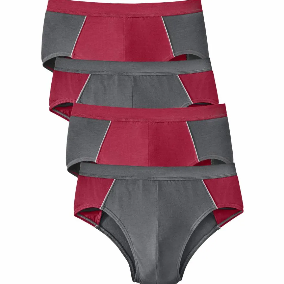 Slip fermé bicolore, taille haute - lot de 4