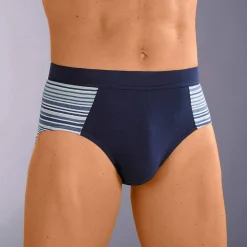 Slip fermé élastiqué taille haute rayures fil teint - lot de 4