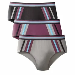 Slip fermé taille haute bandes contrastées - lot de 6