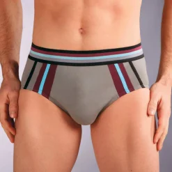 Slip fermé taille haute bandes contrastées - lot de 6