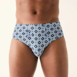 Slip ouvert taille haute imprimé losanges - lot de 6
