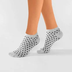 Socquettes basses pois fantaisie - lot de 5