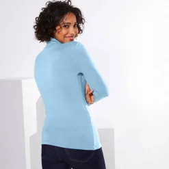 Sous-pull col roulé coton stretch uni