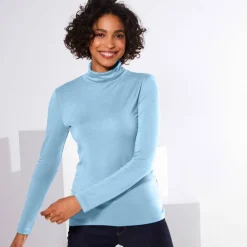 Sous-pull col roulé coton stretch uni