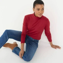 Sous-pull uni col roulé stretch
