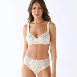 Soutien-gorge coton dentelle imprimé fleuri Coria - sans armatures