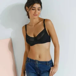 Soutien-gorge coton stretch et tulle plumetis Kalaoa - avec armatures