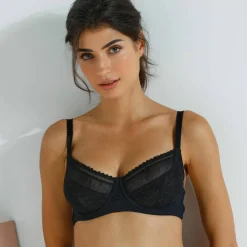 Soutien-gorge coton stretch et tulle plumetis Kalaoa - avec armatures