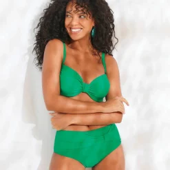 Soutien-gorge de bain drapé uni Solaro, avec armatures