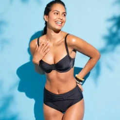 Soutien-gorge de bain drapé uni Solaro, avec armatures