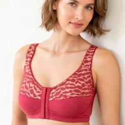 Soutien-gorge dentelle et coton ouverture devant - sans armatures