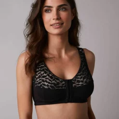 Soutien-gorge dentelle et coton ouverture devant - sans armatures