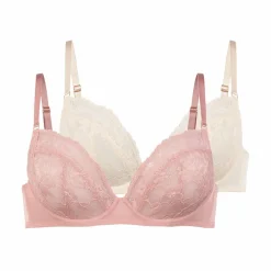 Soutien-gorge dentelle forme emboîtante avec armatures Emory lace – Lot de 2