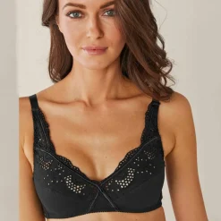 Soutien-gorge forme croisée uni brodé Olbia - sans armatures
