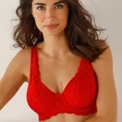 Soutien-gorge forme foulard en dentelle et tulle stretch Guspini - avec armatures