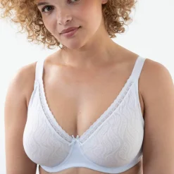 Soutien-gorge forme minimiseur en dentelle bicolore avec armatures