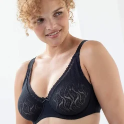 Soutien-gorge forme minimiseur en dentelle bicolore avec armatures