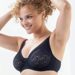 Soutien-gorge forme minimiseur en dentelle bicolore avec armatures