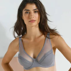 Soutien-gorge forme minimiseur en microfibre et tulle Paia, avec armatures