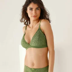 Soutien-gorge forme triangle en dentelle et tulle stretch Guspini - sans armatures