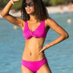 Soutien-gorge maillot Ampoza en maille texturée - forme foulard avec armatures