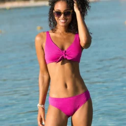 Soutien-gorge maillot Ampoza en maille texturée - forme foulard avec armatures