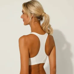 Soutien-gorge microfibre unie spécial sport, zippé devant - sans armatures