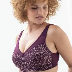 Soutien-gorge minimiseur en dentelle florale - sans armatures