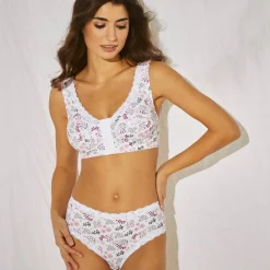 Soutien-gorge ouverture devant en coton imprimé Capella - sans armatures