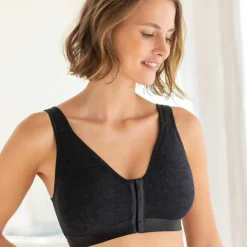 Soutien-gorge post-opératoire ouvert devant en dentelle - sans armatures