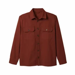 Surchemise boutonnée twill toucher peau de pêche