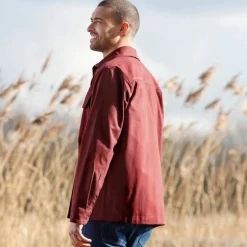 Surchemise boutonnée twill toucher peau de pêche