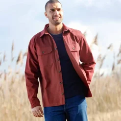 Surchemise boutonnée twill toucher peau de pêche