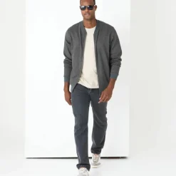 Sweat col bomber entièrement zippé uni