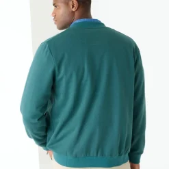 Sweat col bomber entièrement zippé uni