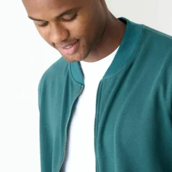 Sweat col bomber entièrement zippé uni